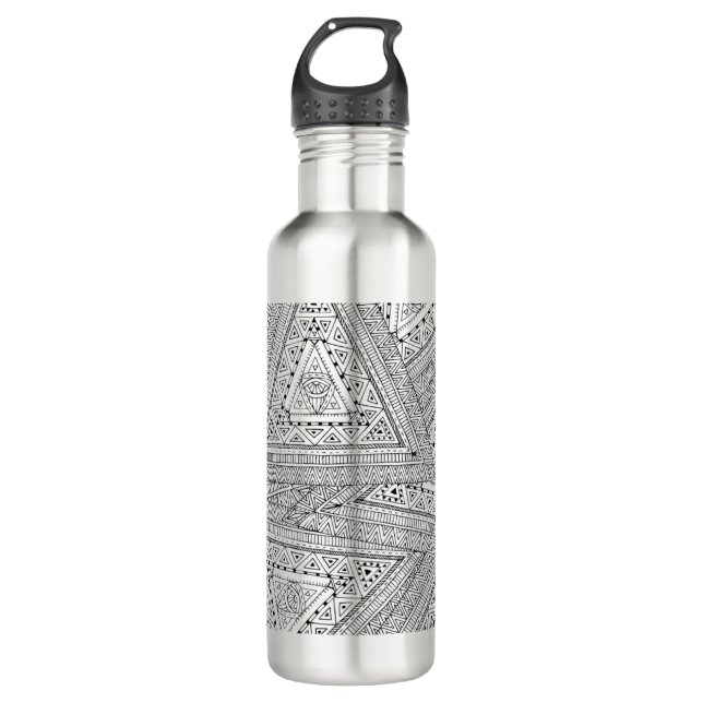 Bouteille D'eau En Acier Inoxydable Griffonnage tribal 2 (Devant)