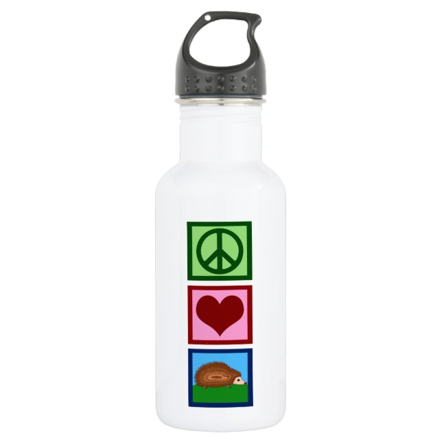 Bouteille D'eau En Acier Inoxydable Hérisson d'amour pour la paix (Devant)
