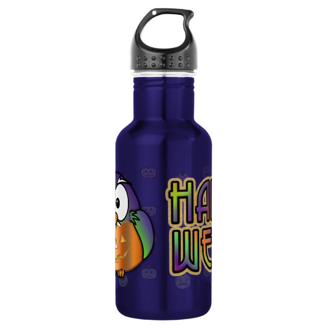 Bouteille D'eau En Acier Inoxydable hibou citrouille (Devant)