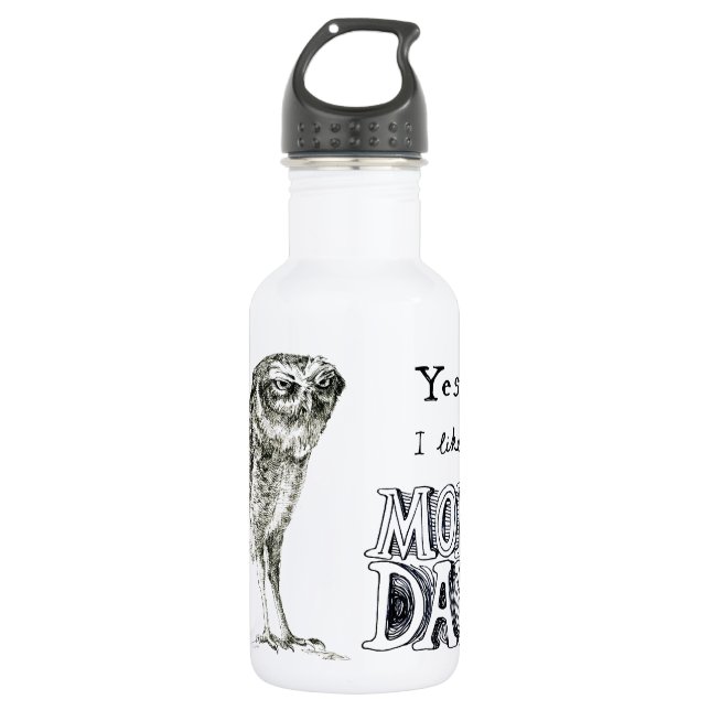 Bouteille D'eau En Acier Inoxydable hibou sarcastique (Devant)