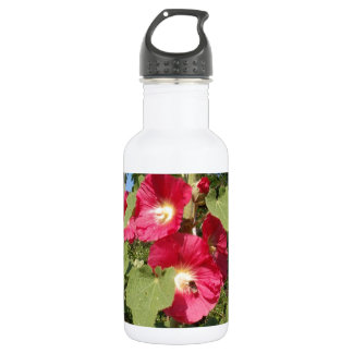 Bouteille D'eau En Acier Inoxydable Hollyhocks roses