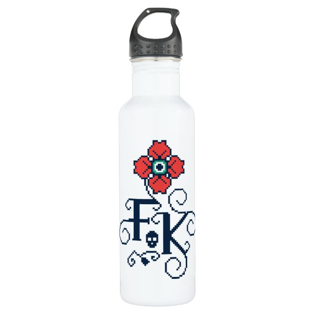 Bouteille D'eau En Acier Inoxydable Hommage floral de Frida Kahlo | (Devant)