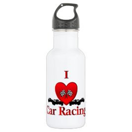 Bouteille D'eau En Acier Inoxydable I Heart Car Racing