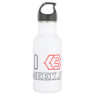 Bouteille D'eau En Acier Inoxydable I Heart Geek ASCII ART