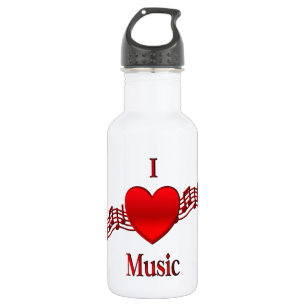 Bouteille D'eau En Acier Inoxydable I Heart Music