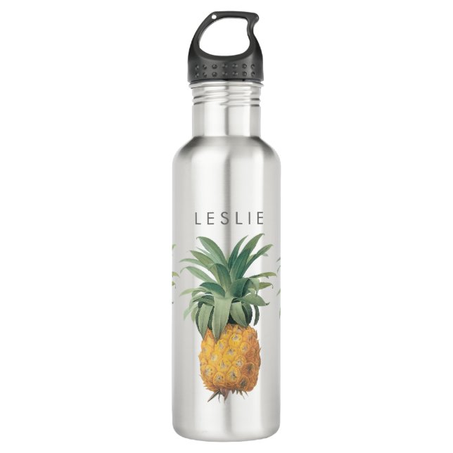 Bouteille D'eau En Acier Inoxydable Illustration PixDezines Ananas vintage (Devant)