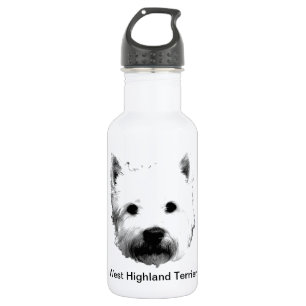 Bouteille D'eau En Acier Inoxydable Image de chien de Terrier blanc de montagne