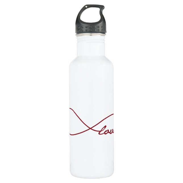 Bouteille D'eau En Acier Inoxydable Infinité d'amour rouge (Devant)