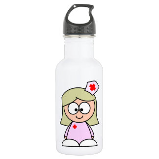 Bouteille D'eau En Acier Inoxydable Infirmière de bande dessinée