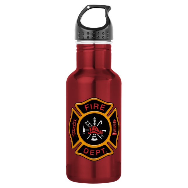 Bouteille D'eau En Acier Inoxydable Insigne du service d'incendie (Devant)
