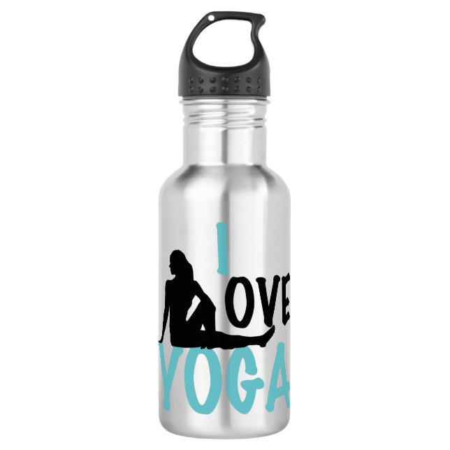 Bouteille D'eau En Acier Inoxydable J'aime le yoga (Devant)