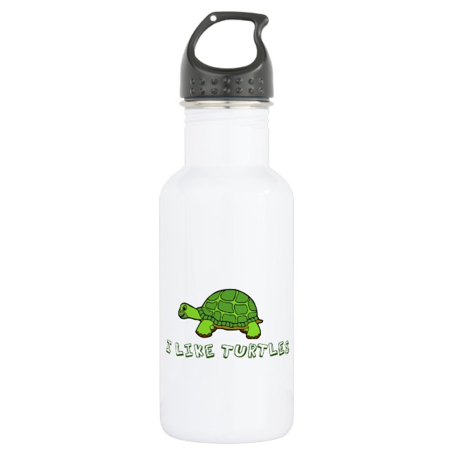 Bouteille D'eau En Acier Inoxydable J'Aime Les Tortues (Devant)