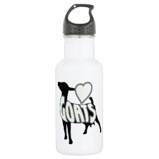 BOUTEILLE D'EAU EN ACIER INOXYDABLE J'AIME L'ICÔNE DE LOGO DE CHÈVRES