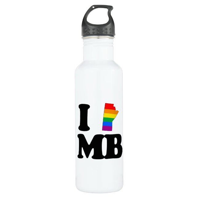 BOUTEILLE D'EAU EN ACIER INOXYDABLE J'AIME MANITOBA GAI - .PNG (Devant)