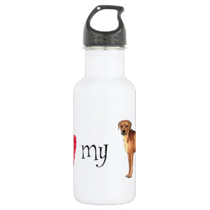 Bouteille D'eau En Acier Inoxydable J'aime mon Rhodesian Ridgeback