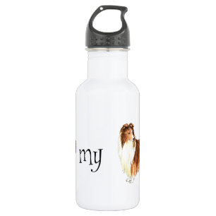 Bouteille D'eau En Acier Inoxydable J'aime mon Sheltie