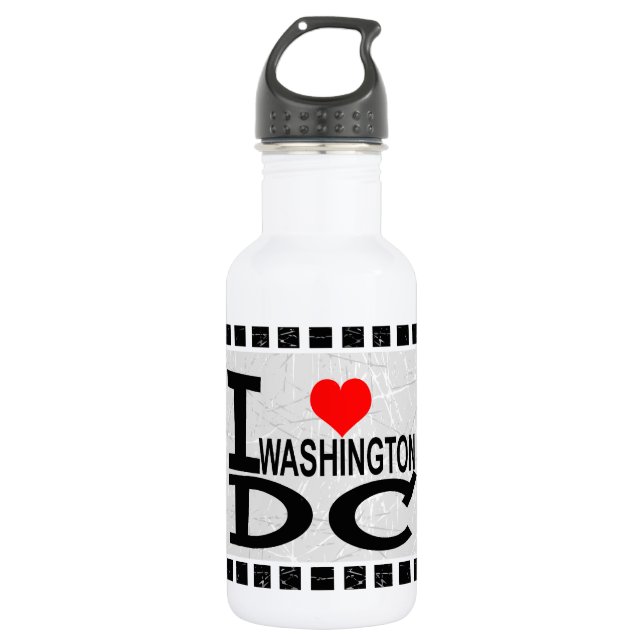 Bouteille D'eau En Acier Inoxydable J'aime Washington D.C   . (Devant)