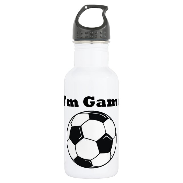Bouteille D'eau En Acier Inoxydable Je suis Game (Soccer) (Devant)