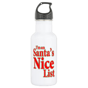Bouteille D'eau En Acier Inoxydable Je suis sur Père Noël Nice List