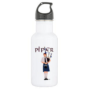 Bouteille D'eau En Acier Inoxydable Joueur de cornemuse - Kilt bleu