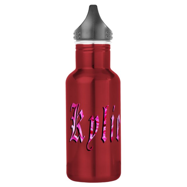 Bouteille D'eau En Acier Inoxydable Kylie, Nom, Logo, (Gauche)