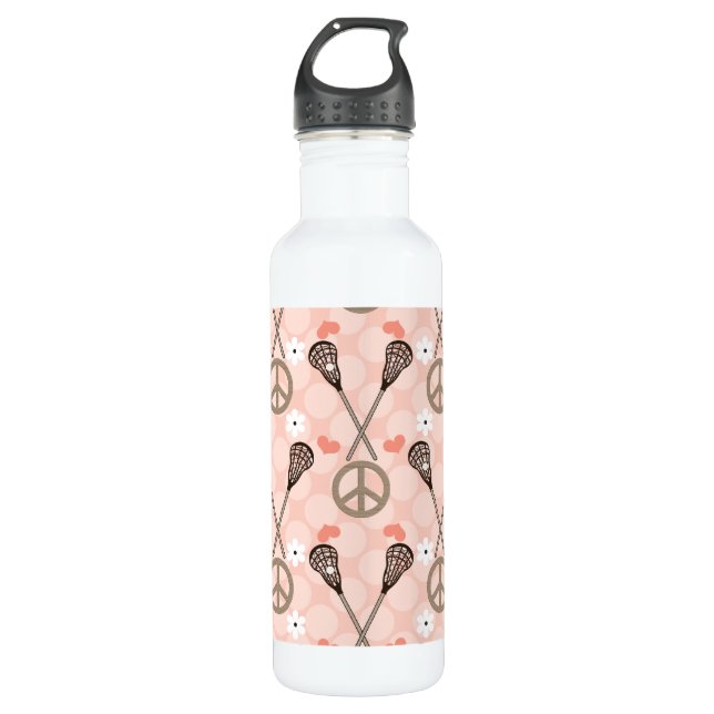 Bouteille D'eau En Acier Inoxydable La lacrosse BPA d'amour de paix libèrent (Devant)