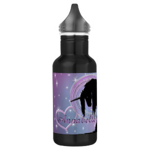 Bouteille D'eau En Acier Inoxydable La licorne noire mystique