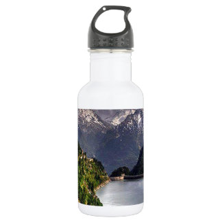 Bouteille D'eau En Acier Inoxydable Lac Dans Une Vallée
