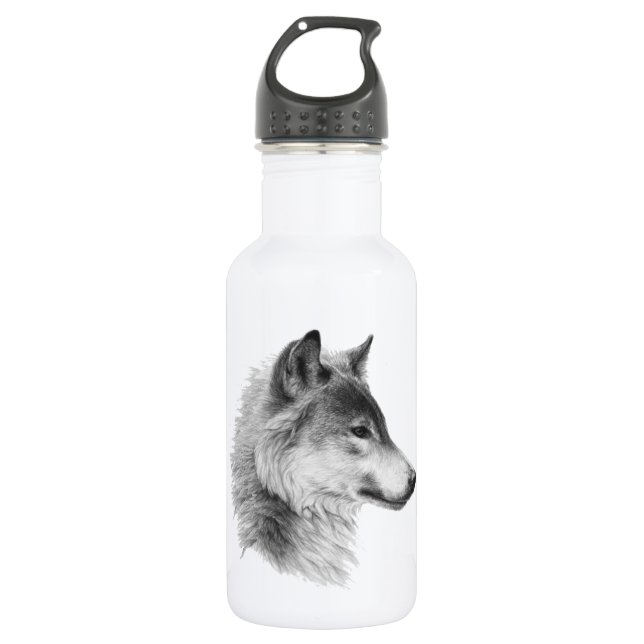 BOUTEILLE D'EAU EN ACIER INOXYDABLE LE CHEF DE LOUP (Devant)