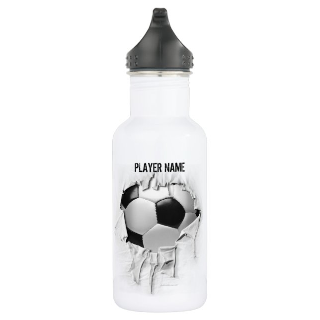 Bouteille D'eau En Acier Inoxydable Le football déchiré (personnalisé) (Droite)