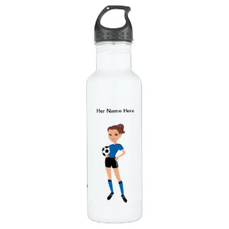 Bouteille D'eau En Acier Inoxydable Le football féminin sauvage