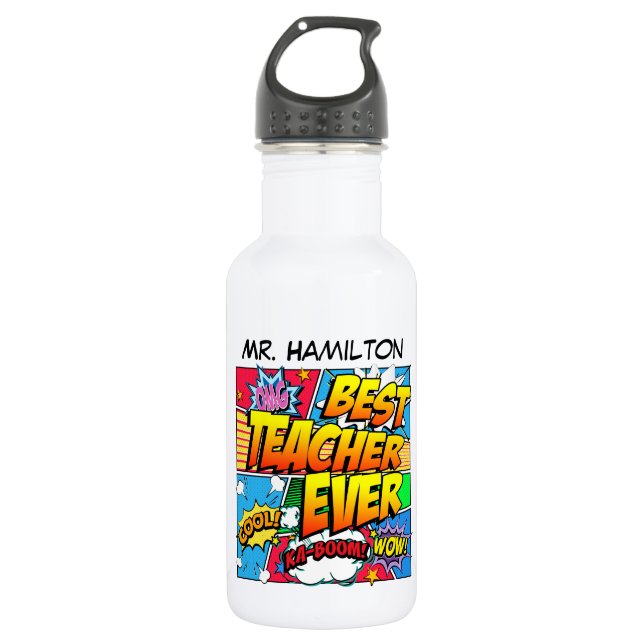 Bouteille D'eau En Acier Inoxydable Le meilleur professeur toujours fait sur commande (Devant)