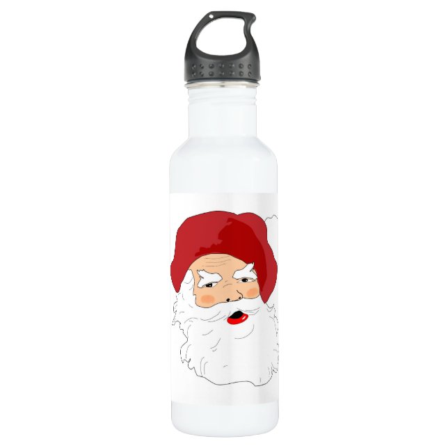 Bouteille D'eau En Acier Inoxydable Le visage du Père Noël (Devant)