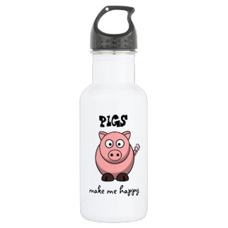 Bouteille D'eau En Acier Inoxydable Les porcs me rendent heureux