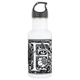 Bouteille D'eau En Acier Inoxydable Lettre F Monogramme médiéval Art Nouveau