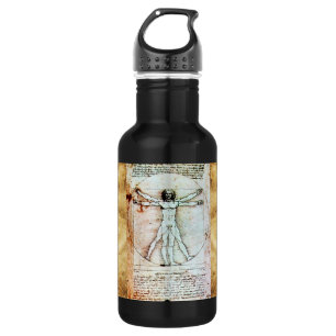 Bouteille D'eau En Acier Inoxydable L'HOMME VITRUVIEN - Parchemin antique