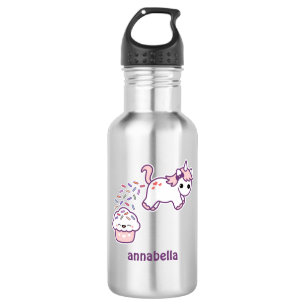 Bouteille D'eau En Acier Inoxydable Licorne rose de Pooping