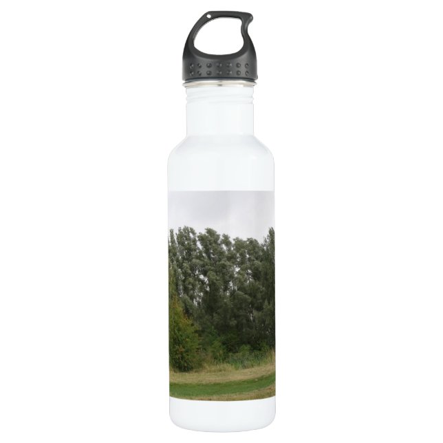 Bouteille D'eau En Acier Inoxydable Ligne d'arbres penchés Paysage (Devant)