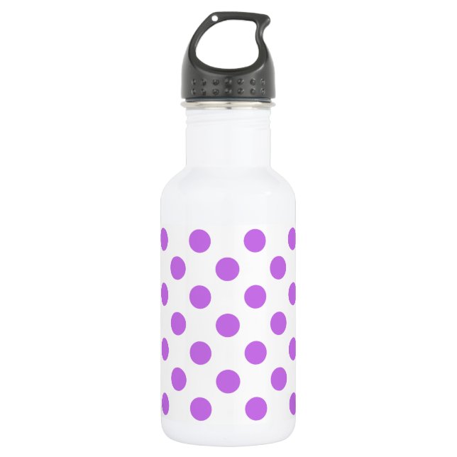 Bouteille D'eau En Acier Inoxydable Lilac et pois blancs (Devant)
