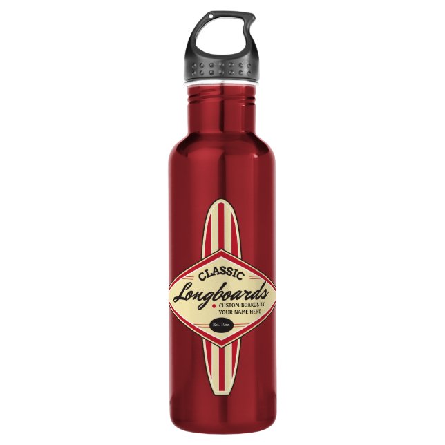 Bouteille D'eau En Acier Inoxydable Longboards fait sur commande personnalisé (Devant)