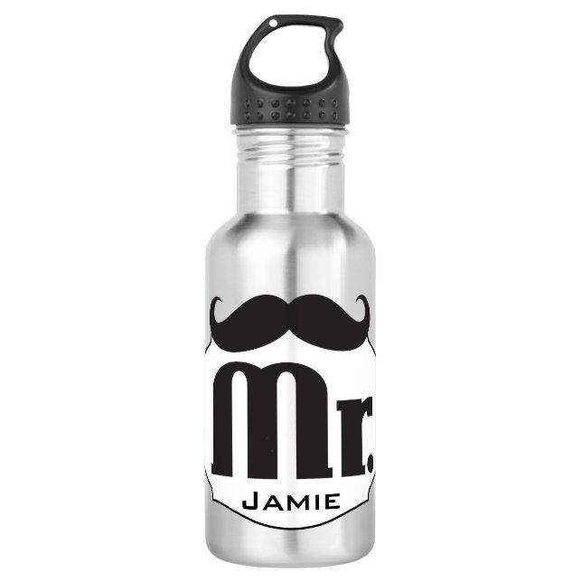Bouteille D'eau En Acier Inoxydable M. Mustache, l'homme de Lil (Devant)