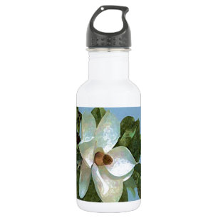 Bouteille D'eau En Acier Inoxydable Magnolia en fleurs blanches