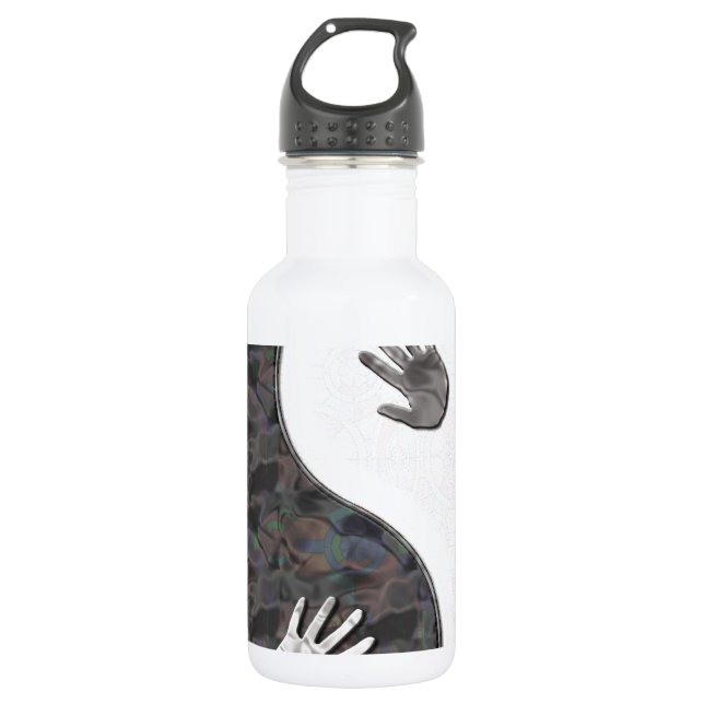 Bouteille D'eau En Acier Inoxydable mains de yinyang (Devant)