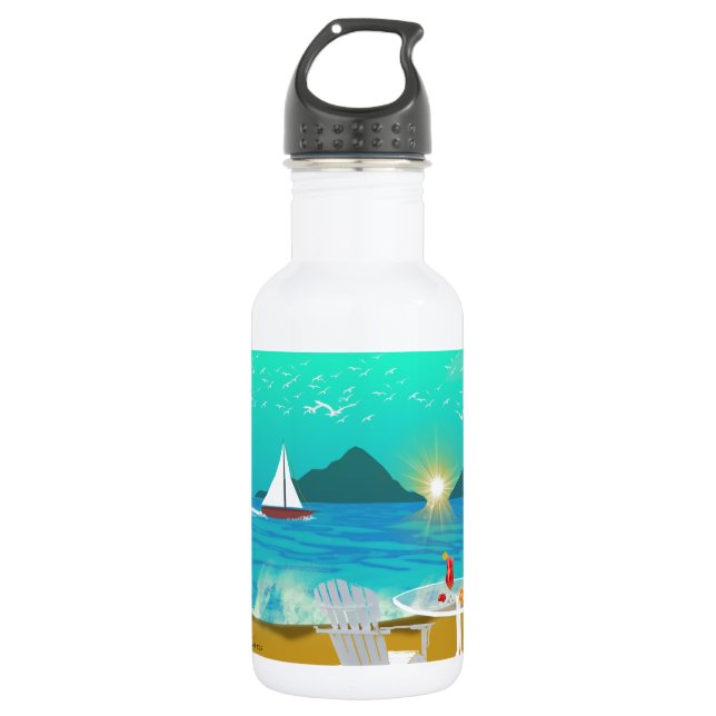 Bouteille D'eau En Acier Inoxydable Margaritaville (Devant)