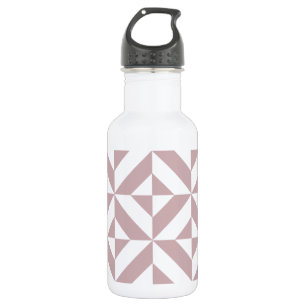 Bouteille D'eau En Acier Inoxydable Medium Mauve Geometric Deco Cube Pattern