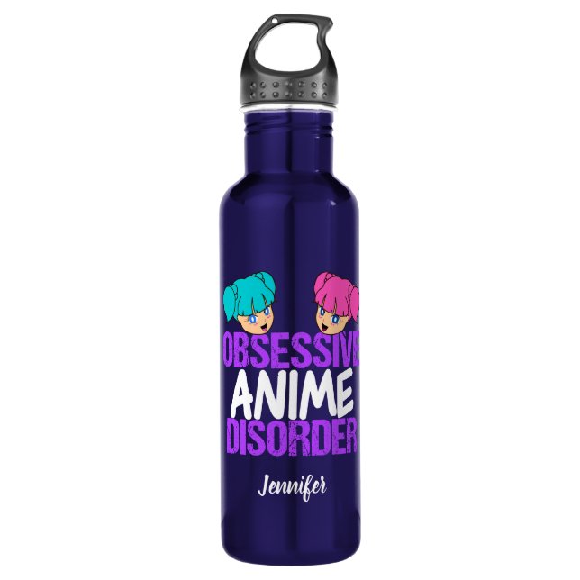 Bouteille D'eau En Acier Inoxydable Mignon hanté par Anime drôle (Devant)