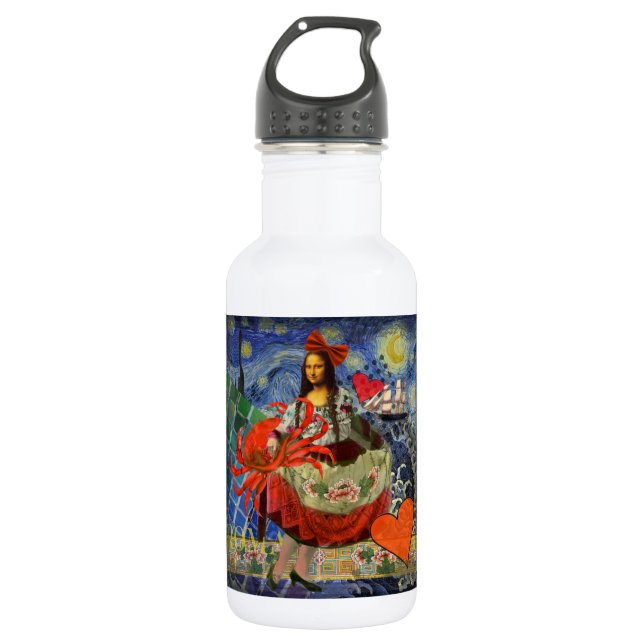 Bouteille D'eau En Acier Inoxydable Mona Lisa Fun Zodiac Whimsical (Devant)