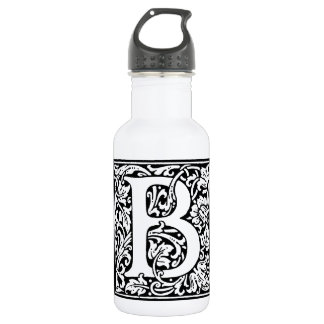Bouteille D'eau En Acier Inoxydable Monogramme B initial. Nom customisé Modèle floral