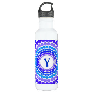 Bouteille D'eau En Acier Inoxydable Monogramme bleu de point