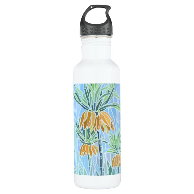 Bouteille D'eau En Acier Inoxydable Mosaïque florale (Devant)